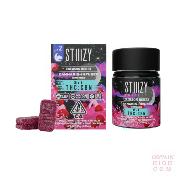 Crimson Berry THC:CBN Stiiizy Gummies 7