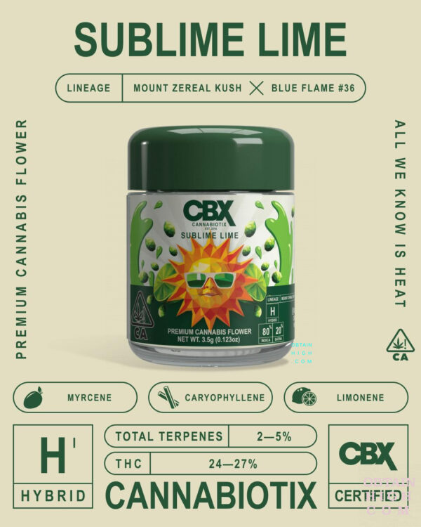 CBX Sublime Lime 3.5 Grams Cannabis