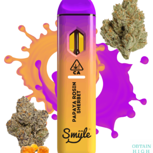 Papaya Rosin Sherbet 1.5 Grams THC Live Rosin Infused Disposable Pen by Smyle