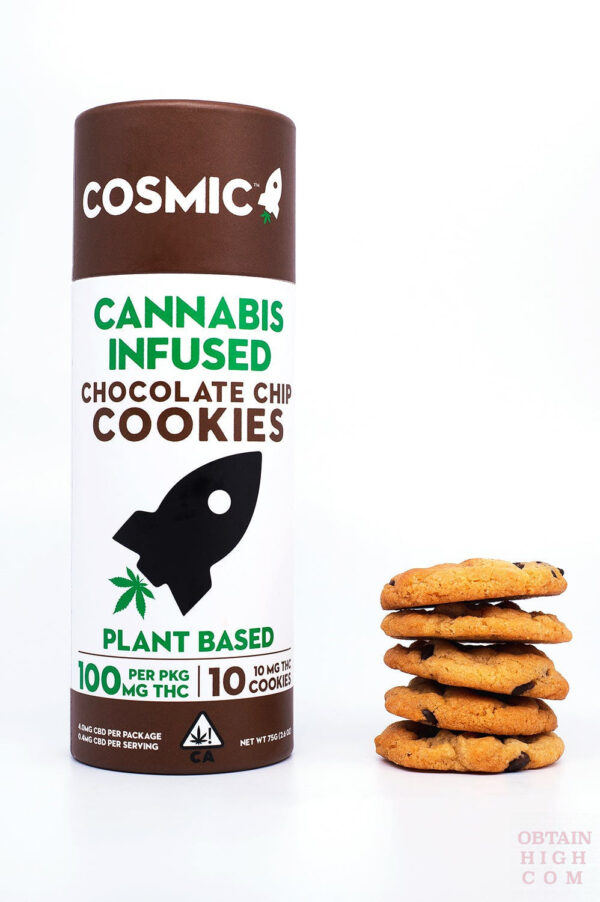 Tube of Chocolate Chip Cookies 100MG THC by Cosmic Edibles