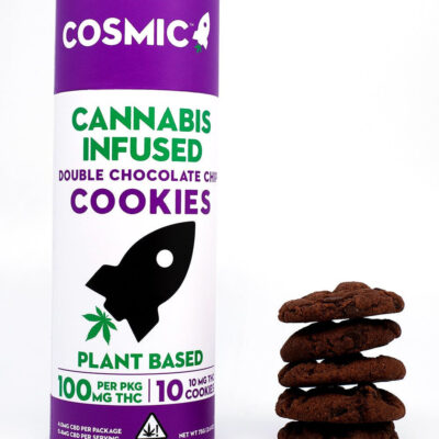 Tube of Double Chocolate Chip Cookies 100MG THC by Cosmic Edibles