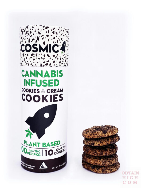 Tube of Cookies & Cream Cookies 100MG THC by Cosmic Edibles