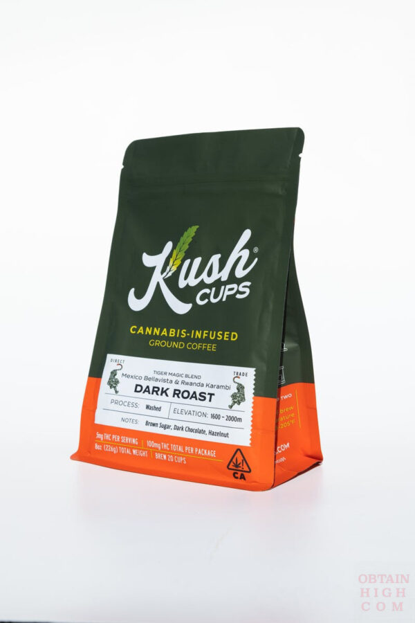 Tiger Magic Blend Ground Coffee Dark Roast 100mg THC by Kush Cups Coffee