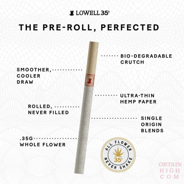 Lowell 35’s Dreamweaver Cannabis Pre-rolls 10 Pack Indica 3.5 Grams by Lowell Herb Co. 4