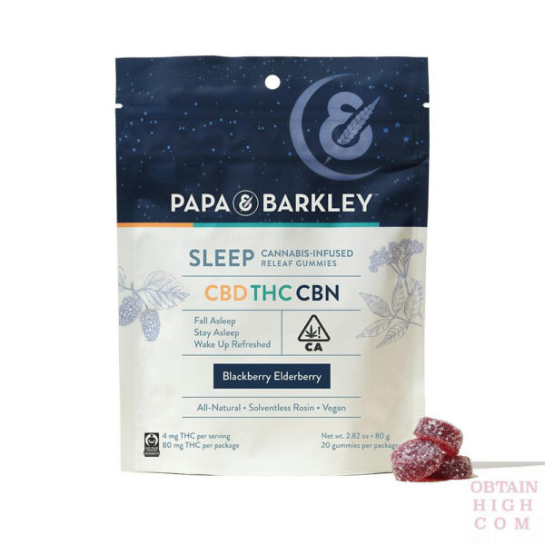 Blackberry Elderberry CBN Sleep Releaf Gummies by Papa and Barkley 4