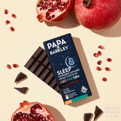 Pomegranate CBN Sleep Releaf Dark Chocolate Bar by Papa and Barkley