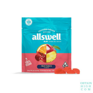 Fruit Punch THC Cannabis Infused Gummies 100mg by Allswell