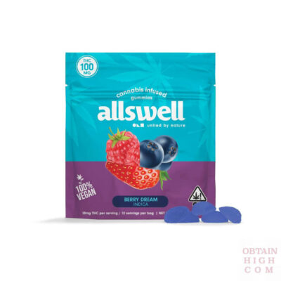 Berry Dream THC Cannabis Infused Gummies 100mg by Allswell