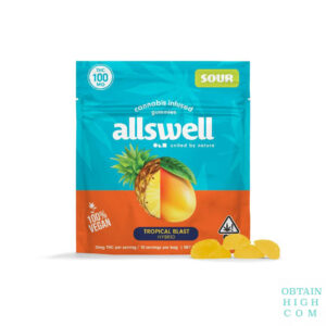 Tropical Blast THC Cannabis Infused Gummies 100mg by Allswell