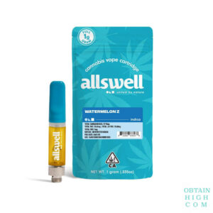 Watermelon Z 1 Gram Indica Cannabis Vape Cartridge by Allswell