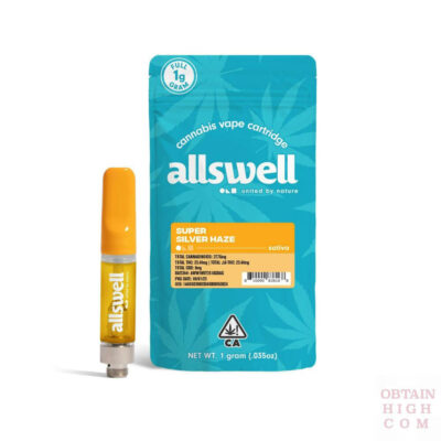 Super Silver Haze 1 Gram Sativa Cannabis Vape Cartridge by Allswell