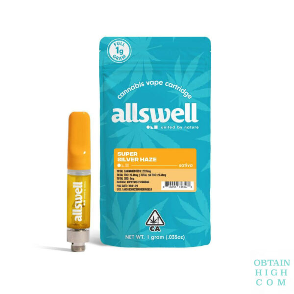 Super Silver Haze 1 Gram Sativa Cannabis Vape Cartridge by Allswell