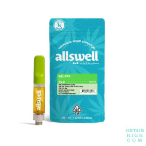 Gelato 1 Gram Hybrid Cannabis Vape Cartridge by Allswell