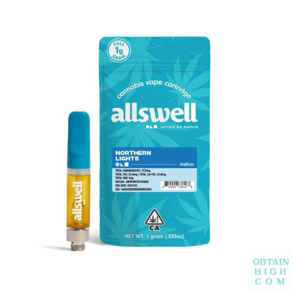 Northern Lights 1 Gram Indica Cannabis Vape Cartridge by Allswell