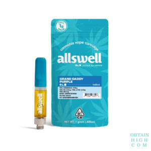 Granddaddy Purple 1 Gram Indica Cannabis Vape Cartridge by Allswell