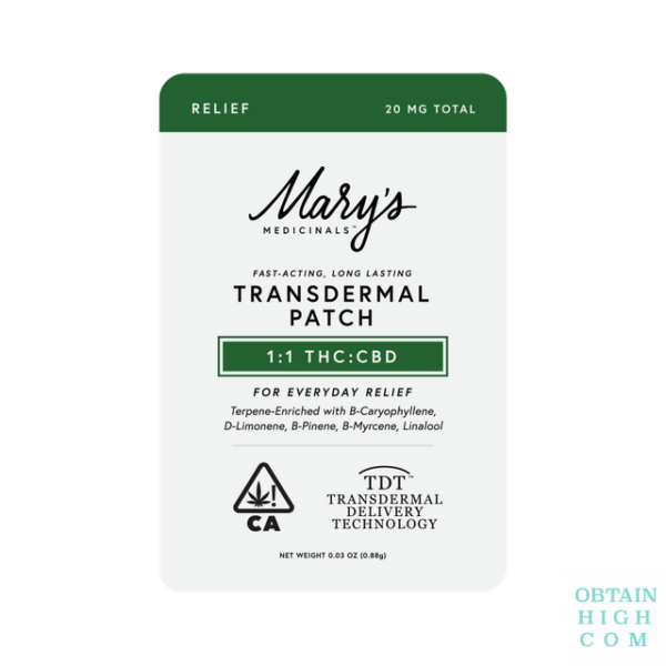 Transdermal Releaf Patch | 1:1 | CBD:THC | Mary’s Medicinals