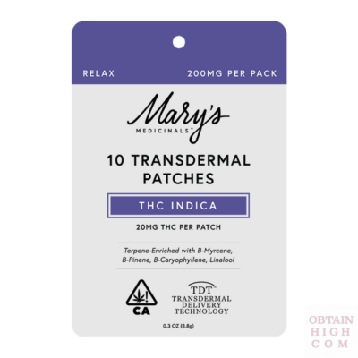 Transdermal Relax Patch | THC Indica | 10-Pack | Mary’s Medicinals