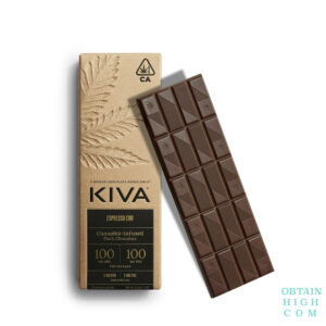 Kiva Espresso CBD:THC 1:1 Dark Chocolate Bar by Kiva Confections