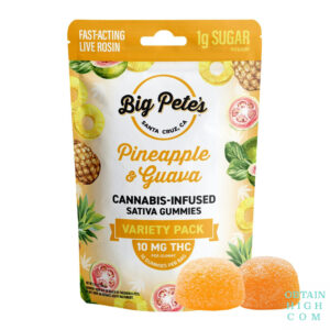 Pineapple and Guava Fast-Acting Live Rosin Cannabis Infused Sativa Gummies by Big Pete’s Treats