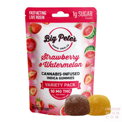 Strawberry and Watermelon Fast-Acting Live Rosin Cannabis Infused Indica Gummies by Big Pete’s Treats