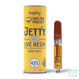 High THCv 1 Gram Live Resin Cartridge by Jetty Extracts