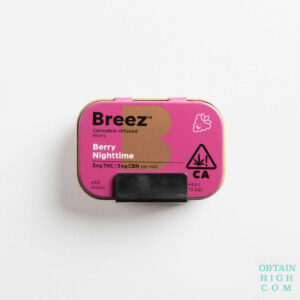 Breez Berry Night Time 1:1 Cannabis-Infused tin of mints