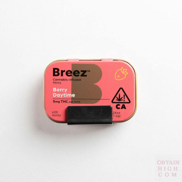 Breez Berry Daytime Cannabis-Infused tin of mints