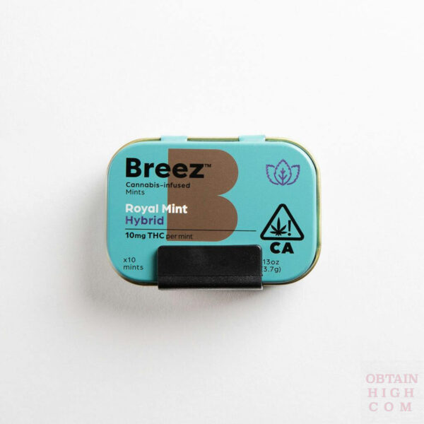 Breez hybrid Cannabis-Infused tin of royal mints